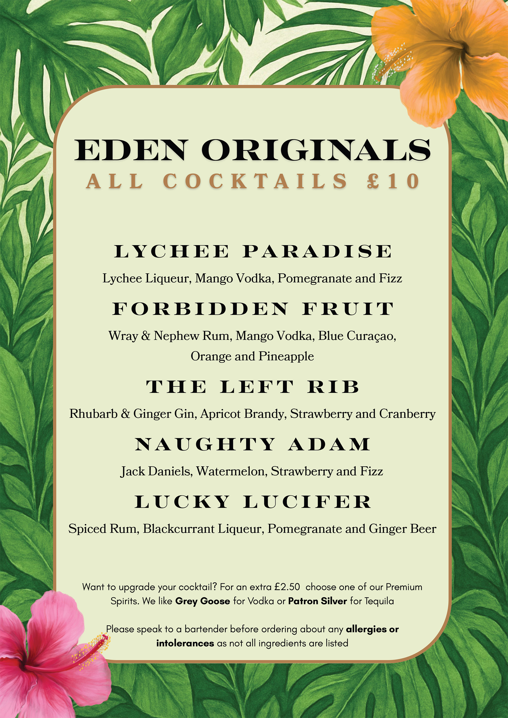 Eden Originals Cocktail Menu