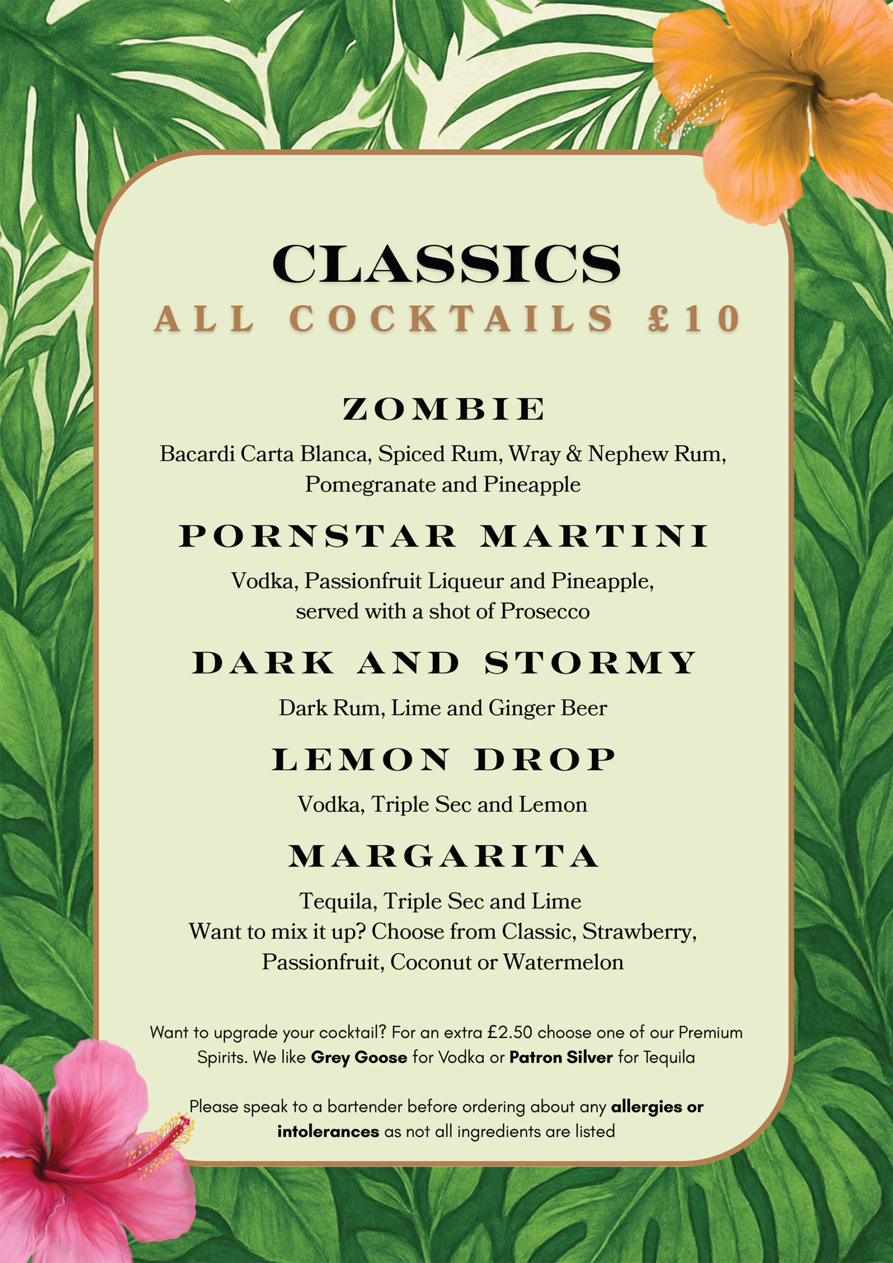 Eden Classic Cocktail Menu